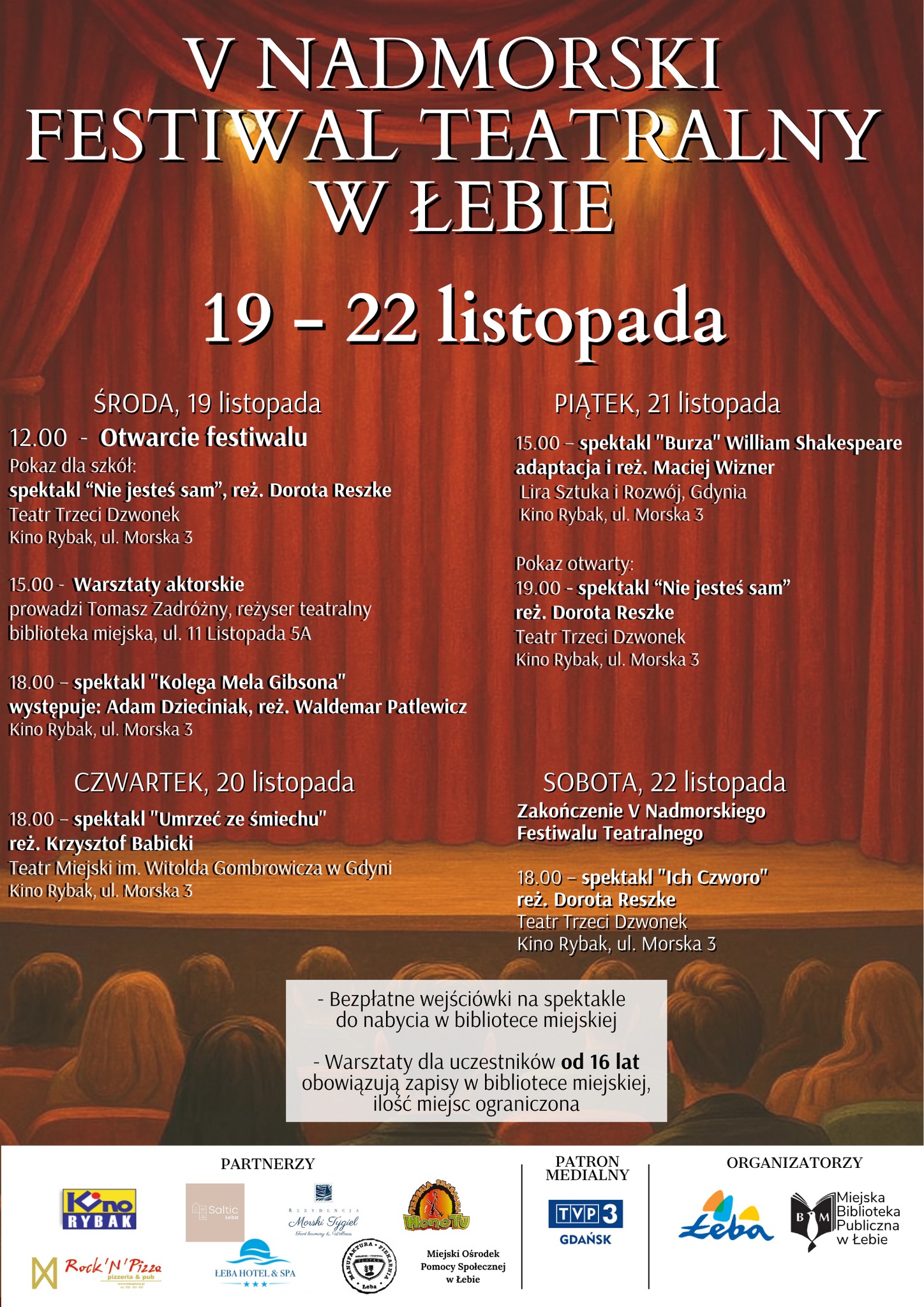 Szanowni Państwo, od poniedziałku 3 listopada zapraszamy po odbiór wejściówek na nadchodzący festiwal… – zdjęcie 1
