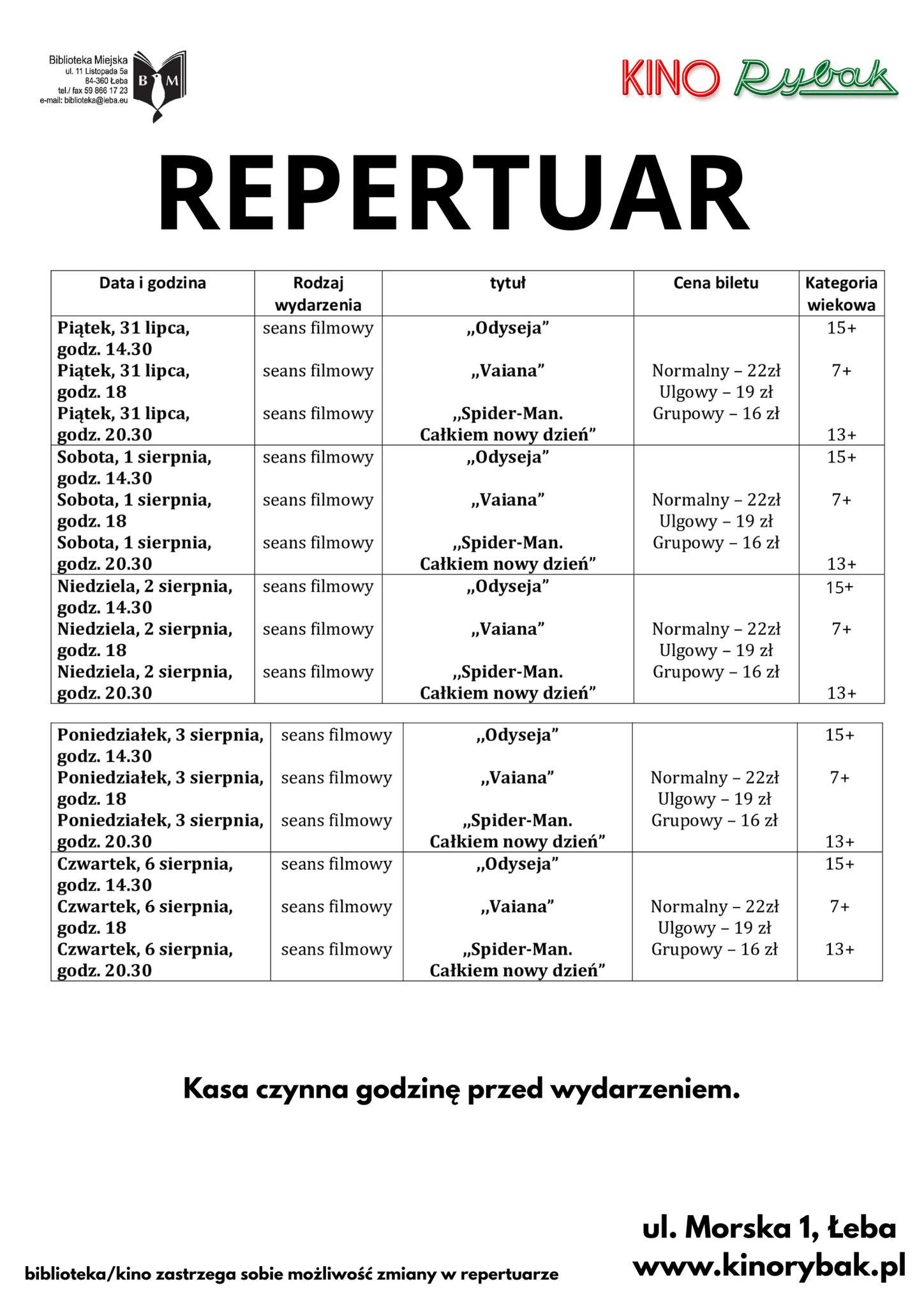 Repertuar 31 lipca - 6 sierpnia – zdjęcie 1