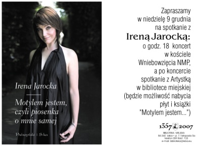 Plakat - Koncert Ireny Jarockiej